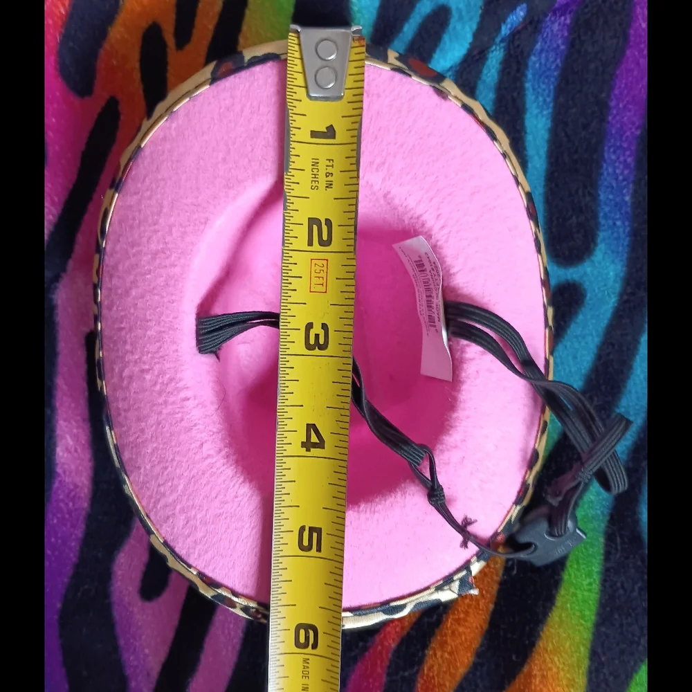 🩷*4/$15 Rubie's Pet Shop Pink Cowboy Hat Western Leopard Halloween Small Medium